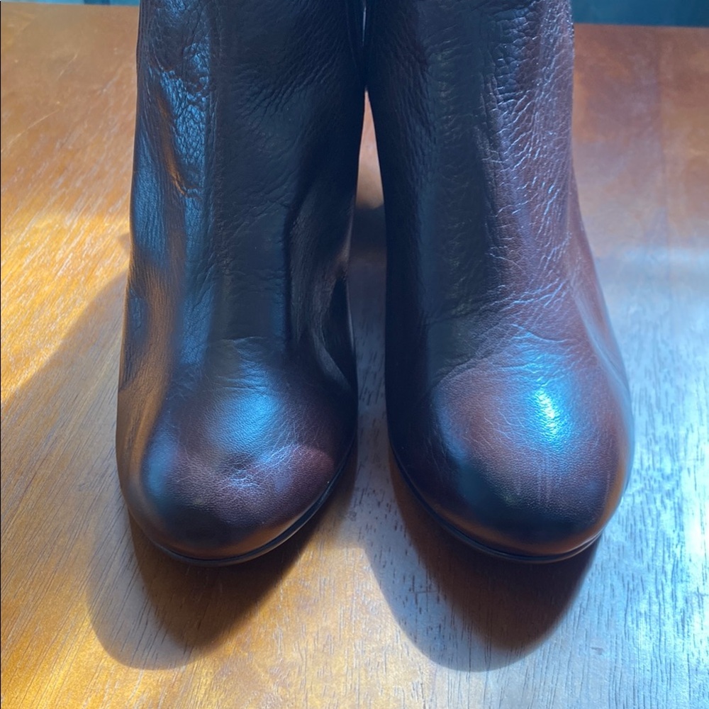 Frye Stella Chelsea Short Dark Brown Leather Ankle Booties Heeled Boots 9M - Picture 6 of 14